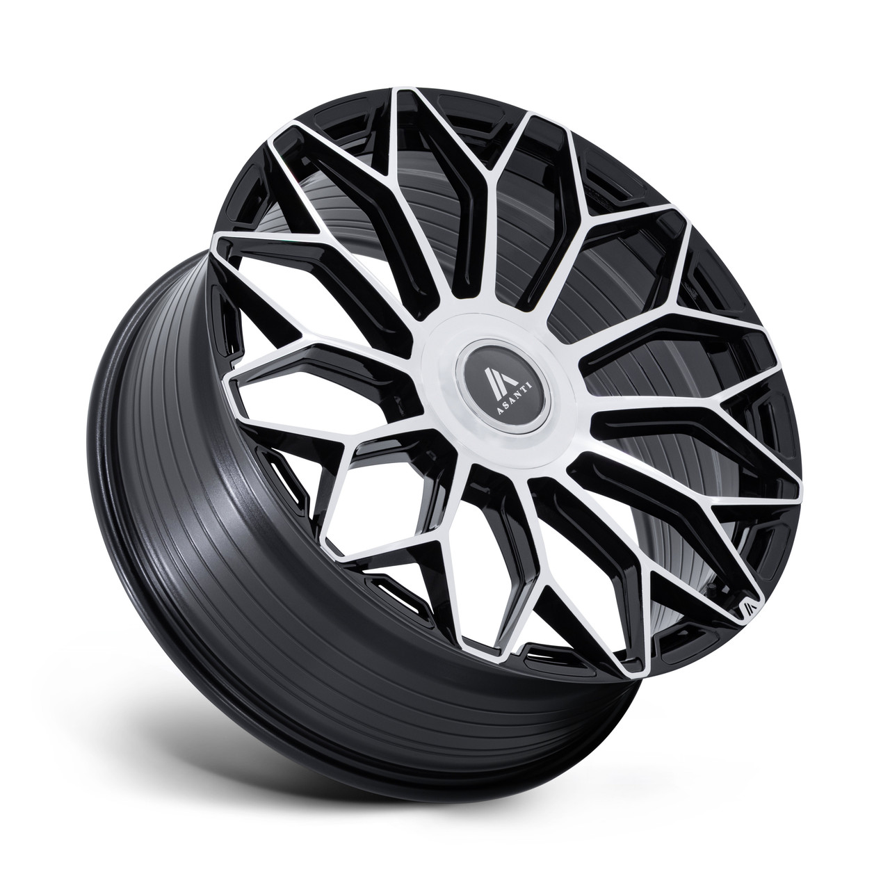 24" Asanti Black AB051 Envoy Black Machined Face 24x10 Wheel 5x112 5x120 35mm Rim