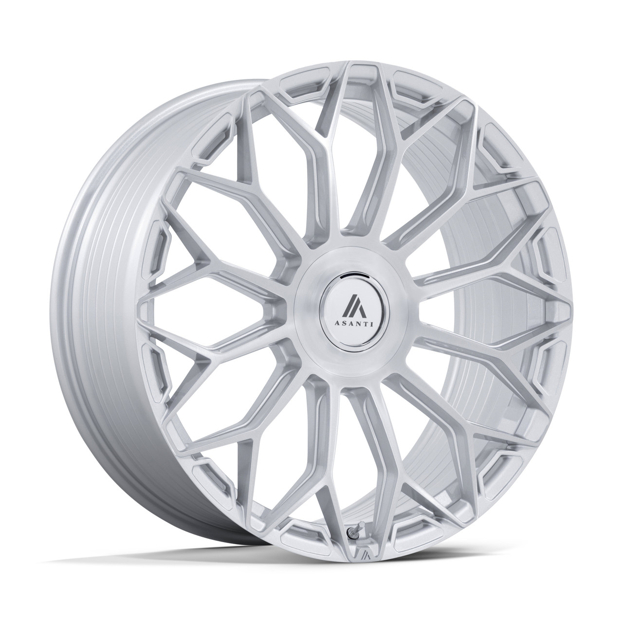 24" Asanti Black AB051 Envoy Silver Brushed Face 24x10 Wheel 5x112 5x120 35mm Rim