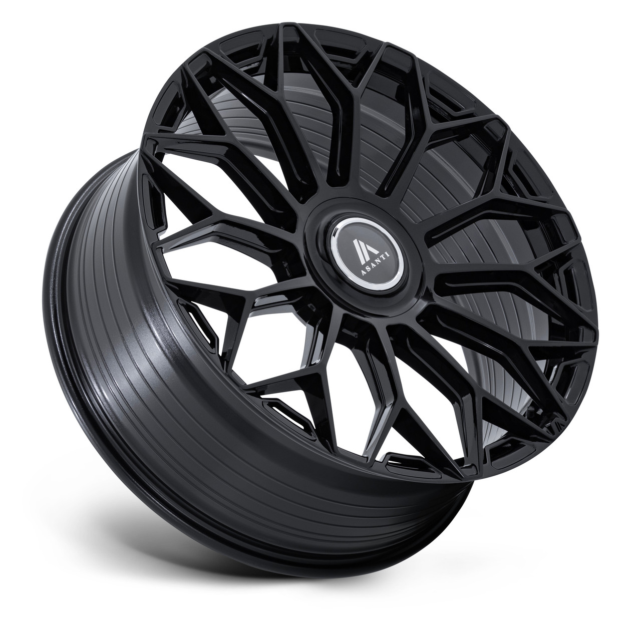 22" Asanti Black AB051 Envoy Gloss Black 22x9 Wheel 5x112 5x120 20mm Rim