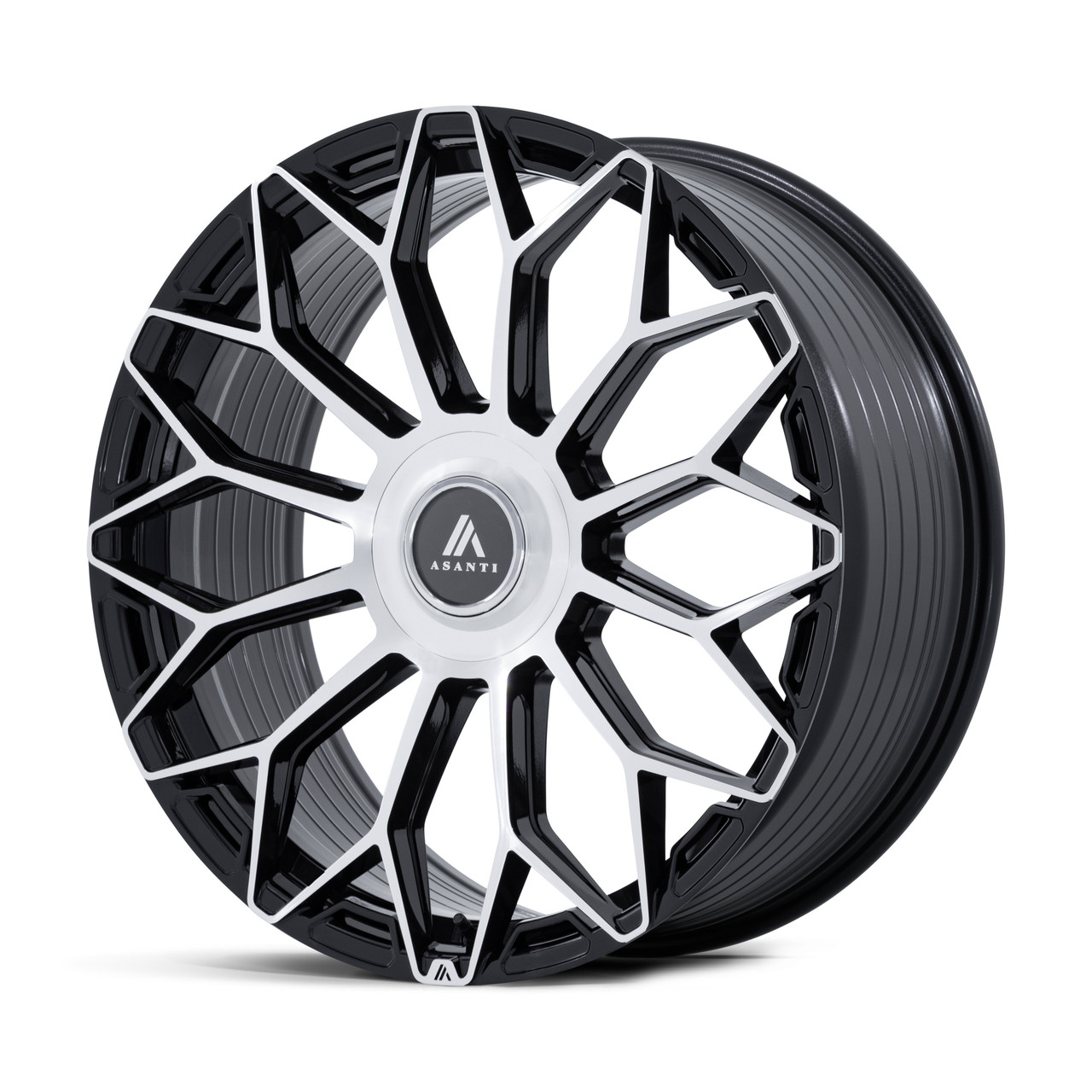22" Asanti Black AB051 Envoy Black Machined Face 22x9 Wheel 5x112 5x120 20mm Rim