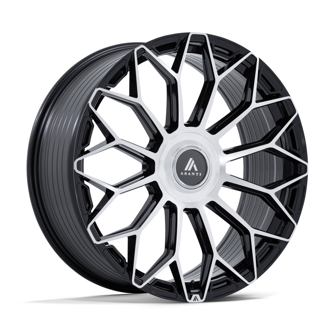 22" Asanti Black AB051 Envoy Black Machined Face 22x9 Wheel 5x112 5x4.5 38mm Rim