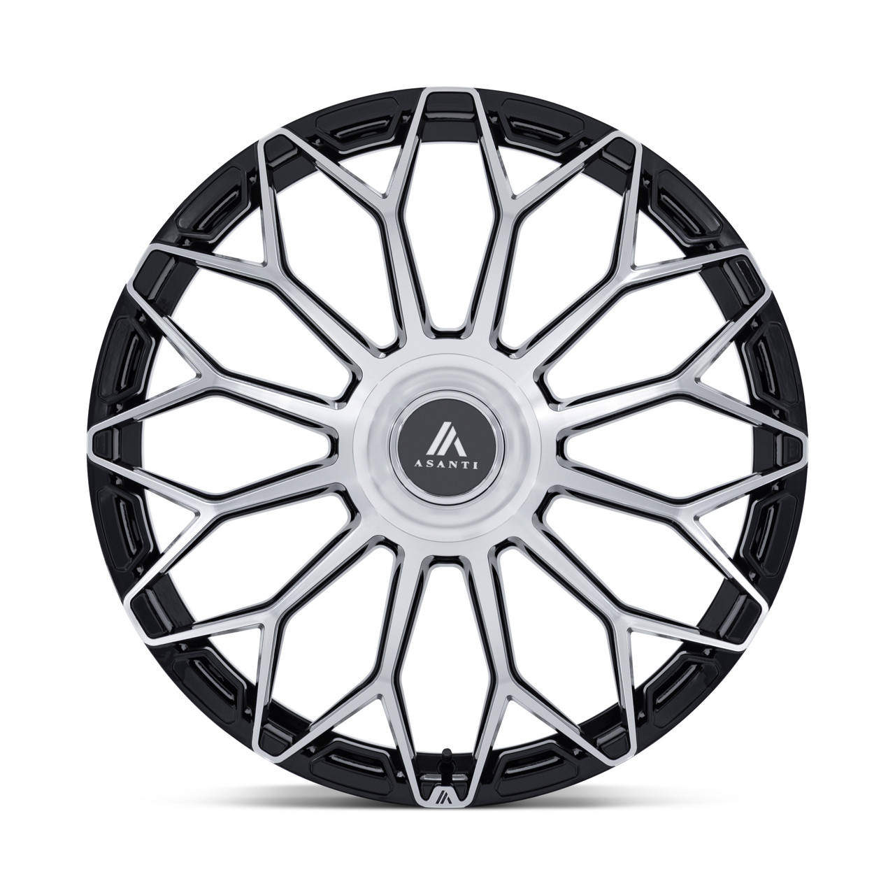 22" Asanti Black AB051 Envoy Black Machined Face 22x9 Wheel 5x112 5x4.5 38mm Rim