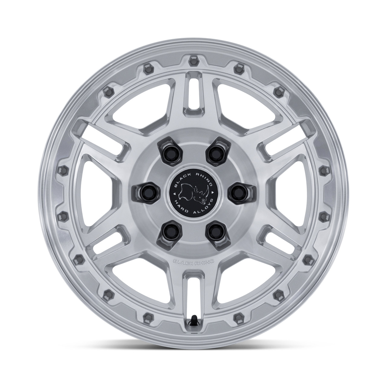 17" Black Rhino BR039 Vanguard Gloss Silver Machined Face 17x8 6x4.5 32mm Wheel