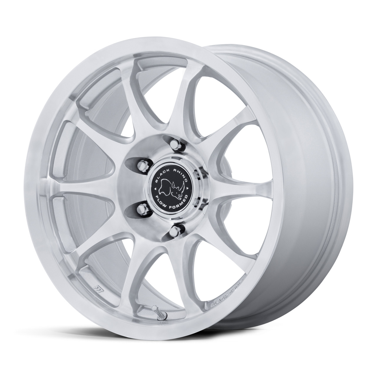 Set 4 17" Black Rhino BR038 Ronin Silver W/ Machined Face 17x8.5 6x135 0mm Rims Offroad Truck SUV Wheels