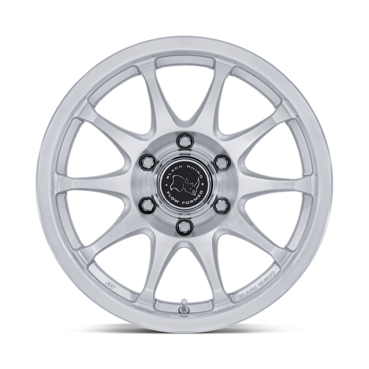 17" Black Rhino BR038 Ronin Gloss Silver Machined Face 17x8.5 Wheel 5x5 0mm Rim Offroad Truck Wheel