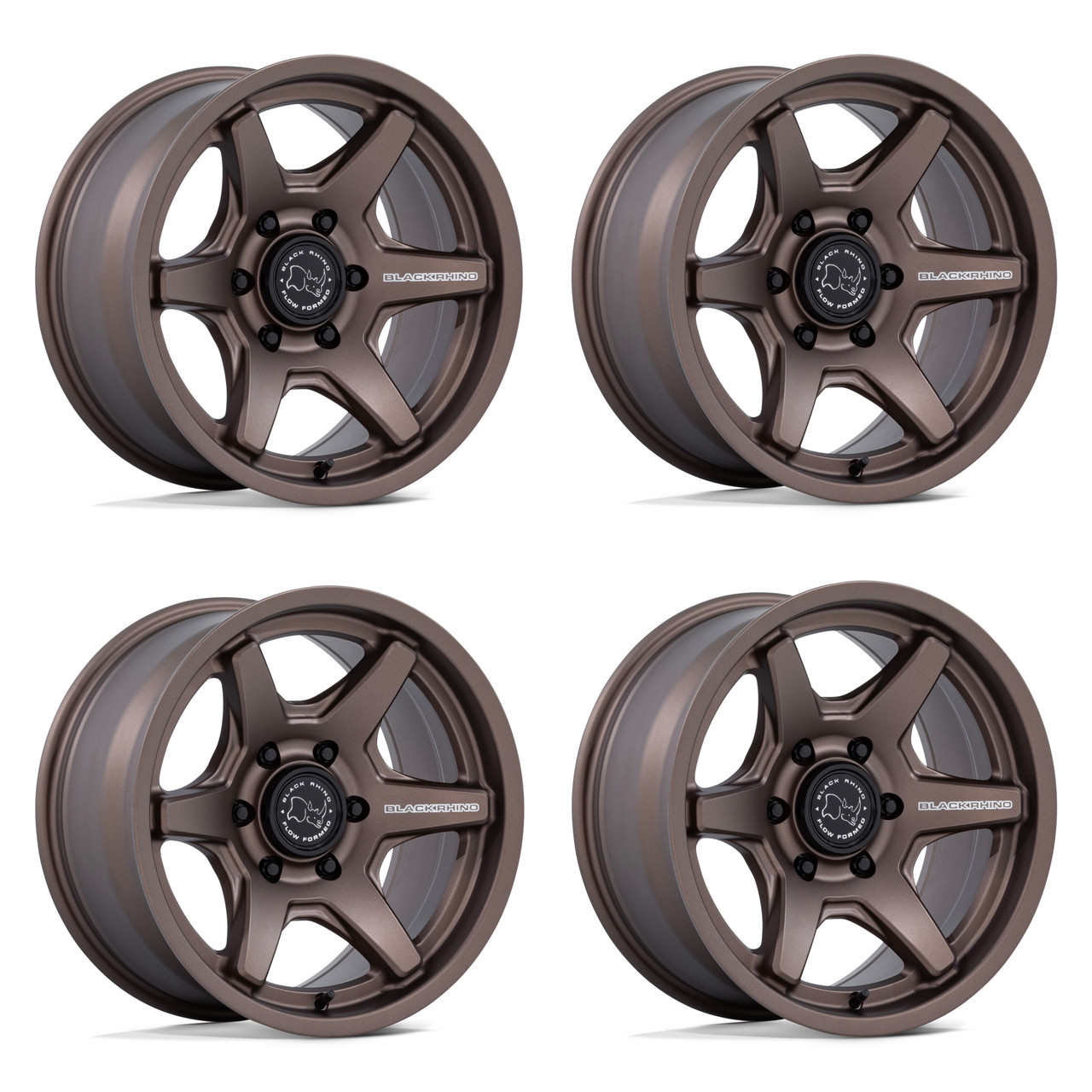 Set 4 17" Black Rhino BR035 Kuma Burnt Bronze 17x8.5 6x5.5 (6x139.7) 25mm Wheels Offroad Truck SUV Rims