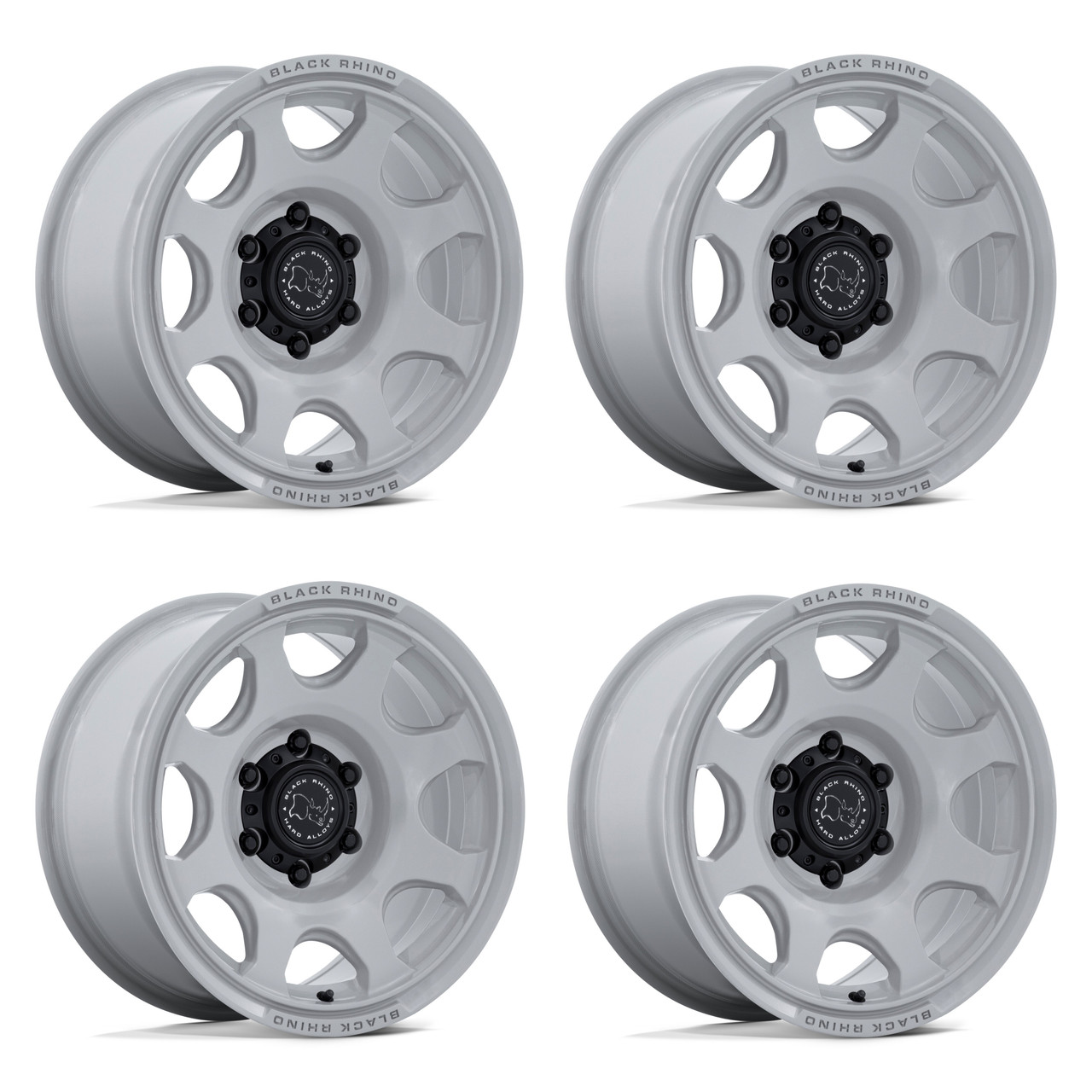 Set 4 17" Black Rhino BR037 Tembo Grayspace 17x8.5 Wheels 5x5 (5x127) 0mm Rims