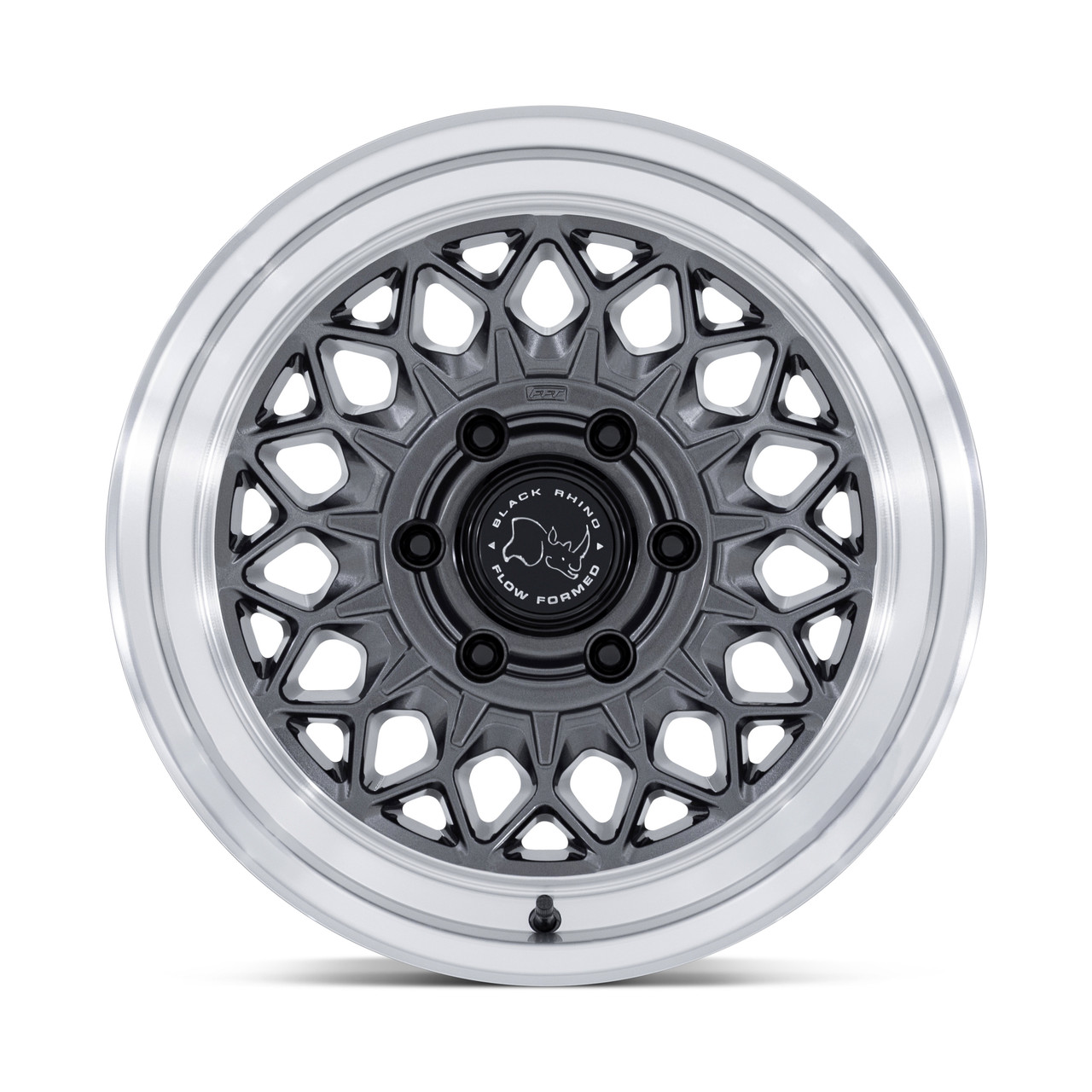 17" Black Rhino BR034 Graz Gunmetal W/ Machined Lip 17x8.5 Wheel 6x5.5 25mm Rim Offroad Truck SUV Wheel
