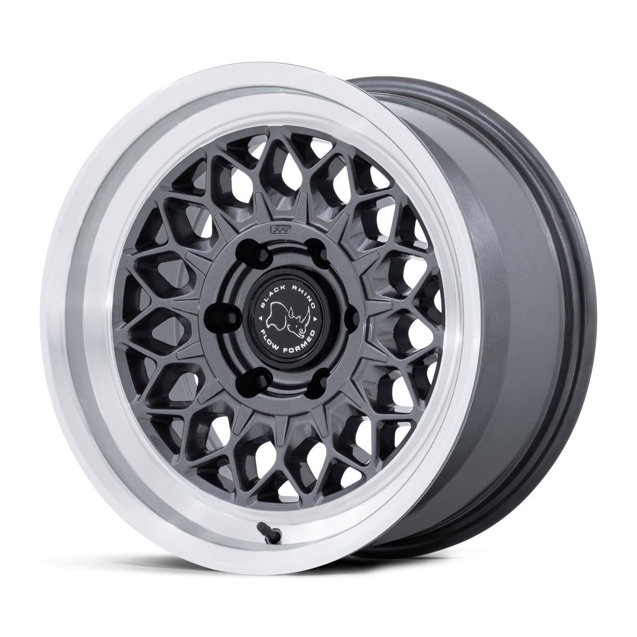 Set 4 17" Black Rhino Hard Alloys Br034 Graz Gloss Gunmetal W/ Machined Lip 17x8.5 Wheels 6x5.5 (6x139.7) 0mm Rims