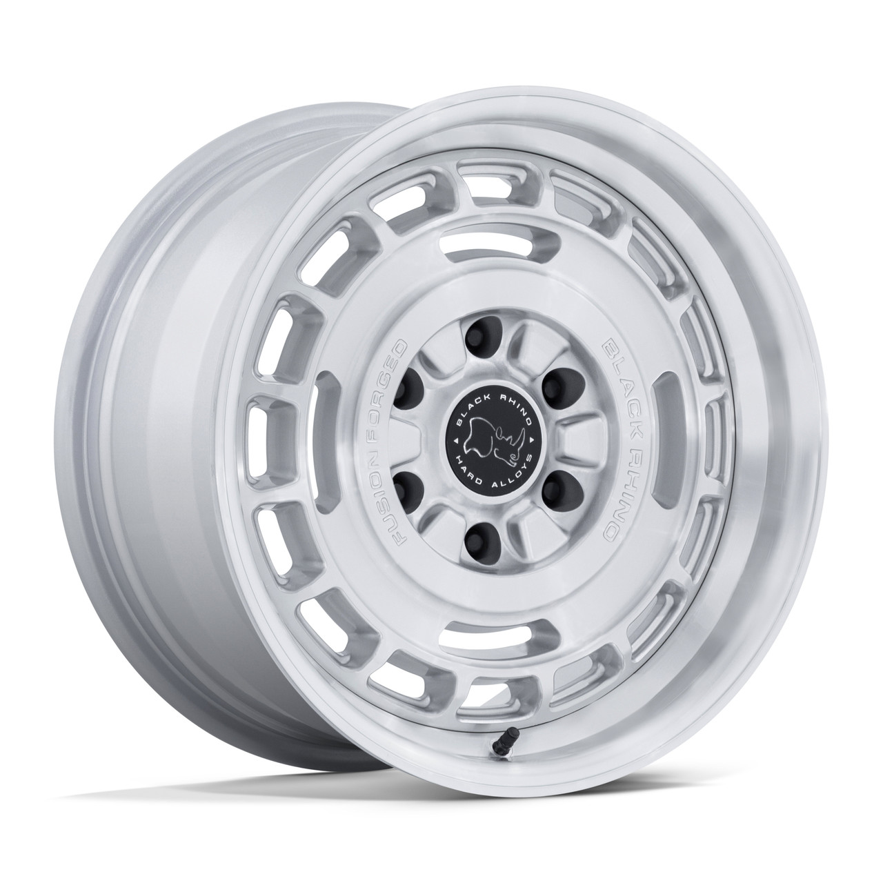 17" Black Rhino BR600 Vagabond Gloss Silver W/ Machined Face 17x8 6x130 32mm Rim Offroad Wheel