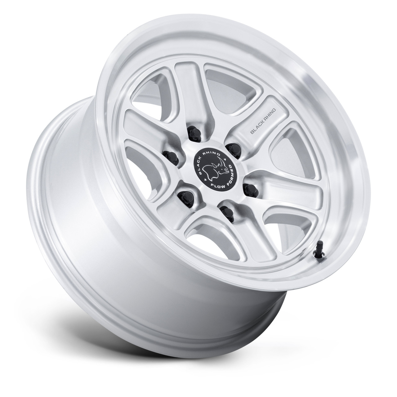 18" Black Rhino BR032 Echo Silver W/ Machined Face 18x9 8x6.5 (8x165.1) 12mm Rim Offroad Truck Wheel