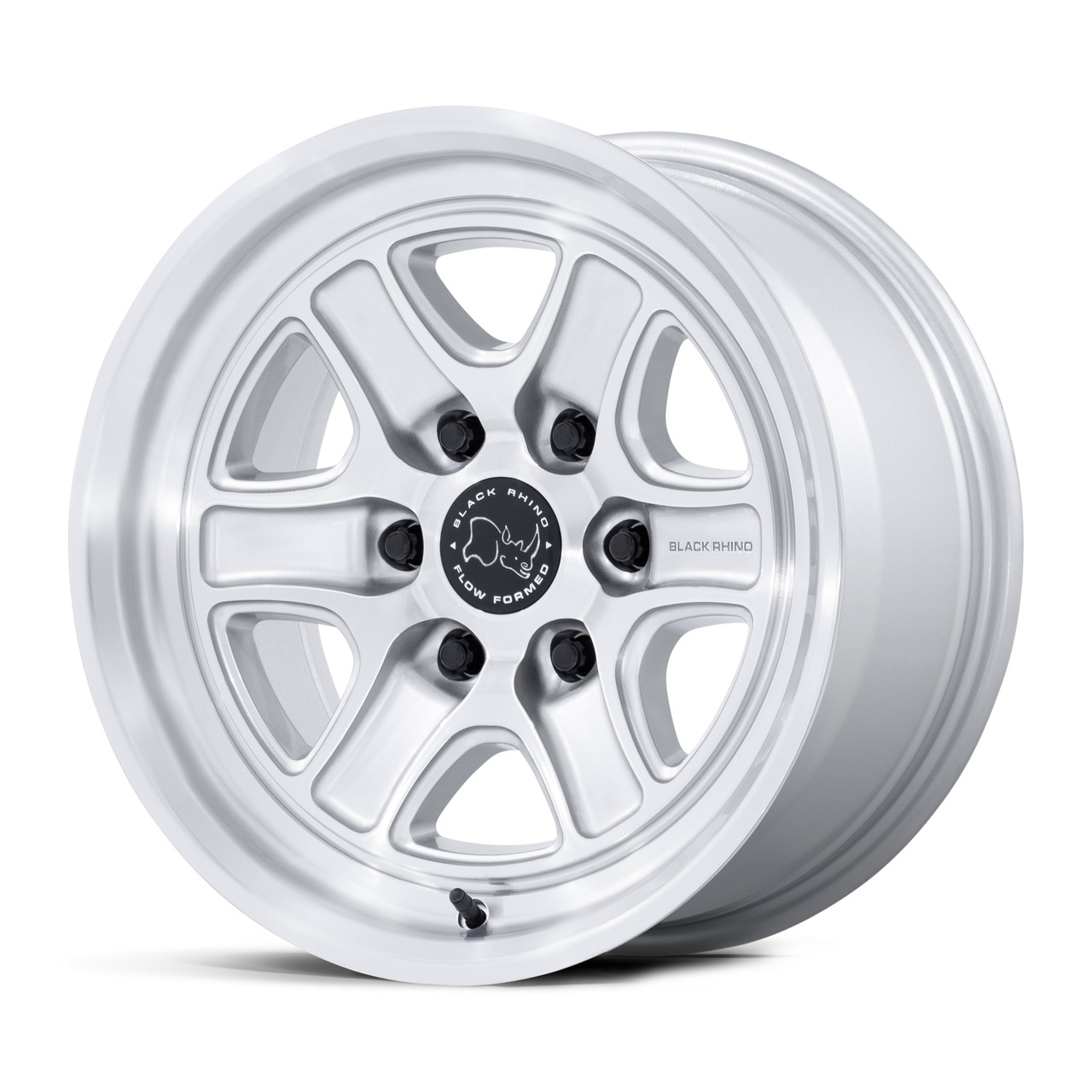 Set 4 18" Black Rhino BR032 Echo Silver W/ Machined Face 18x9 6x5.5 12mm Wheels Offroad Truck SUV Rims