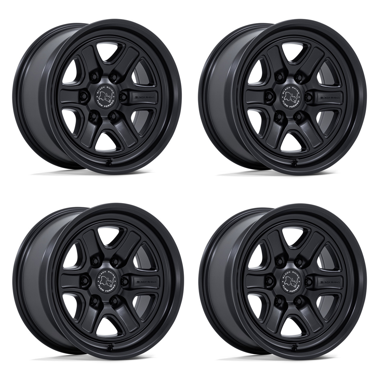 Set 4 18" Black Rhino Hard Alloys Br032 Echo Matte Black 18x9 8x180 12mm Wheels