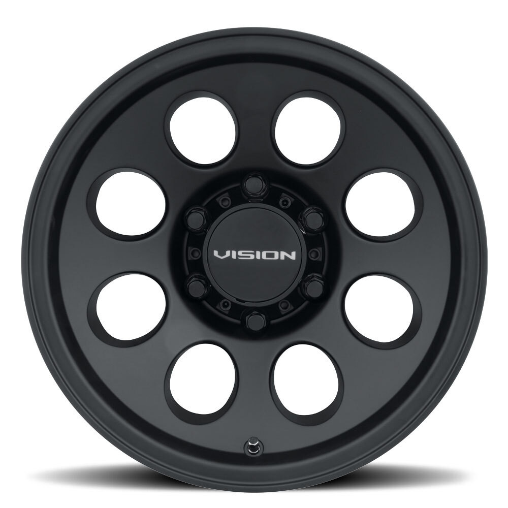 Set 4 15" Vision 56 Midway Satin Black 15x6 Wheels 6x5.5 (6x139.7) 50mm Rims