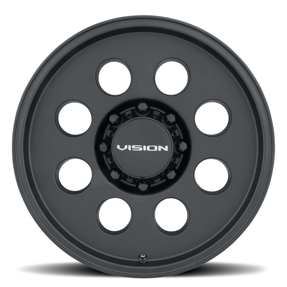 Set 4 18" Vision 56 Midway Satin Black 18x9 Wheels 8x180 12mm Offroad Truck Rims