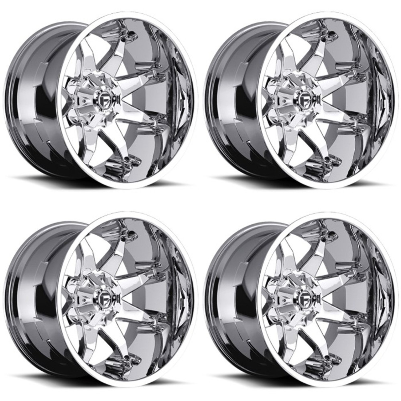 Set 4 Fuel D508 Octane 20x12 6x135 6x5.5 Chrome Plated Wheels 20" -44mm Rims