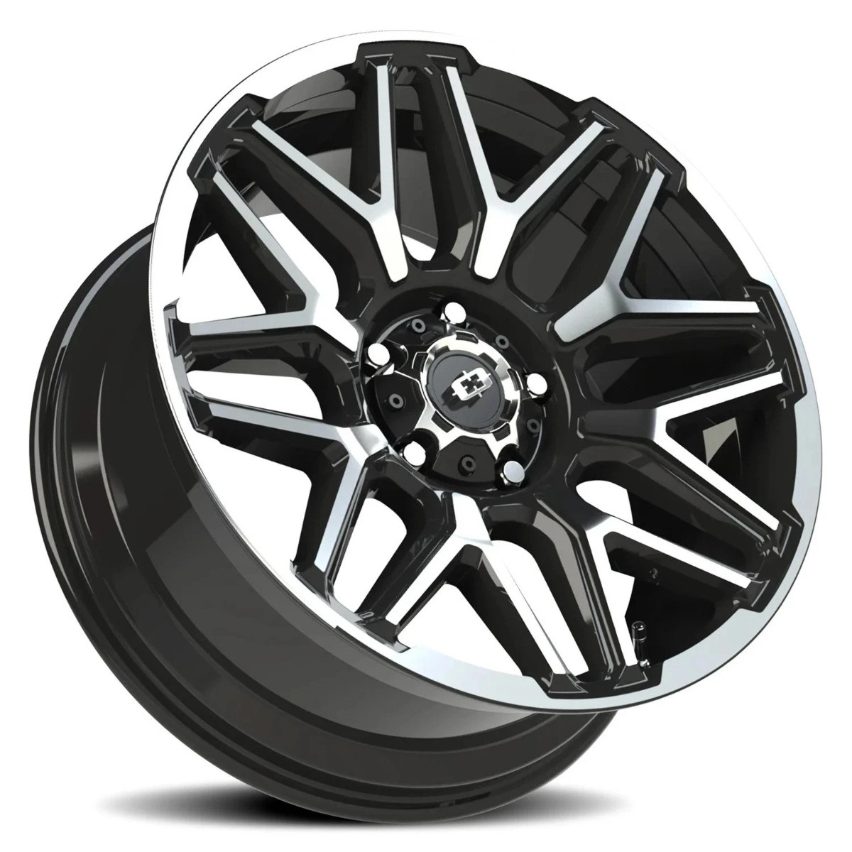 20" Vision 305 Rekluse Gloss Black Machined Face and Lip 20x9 5x5.5 12mm Wheel