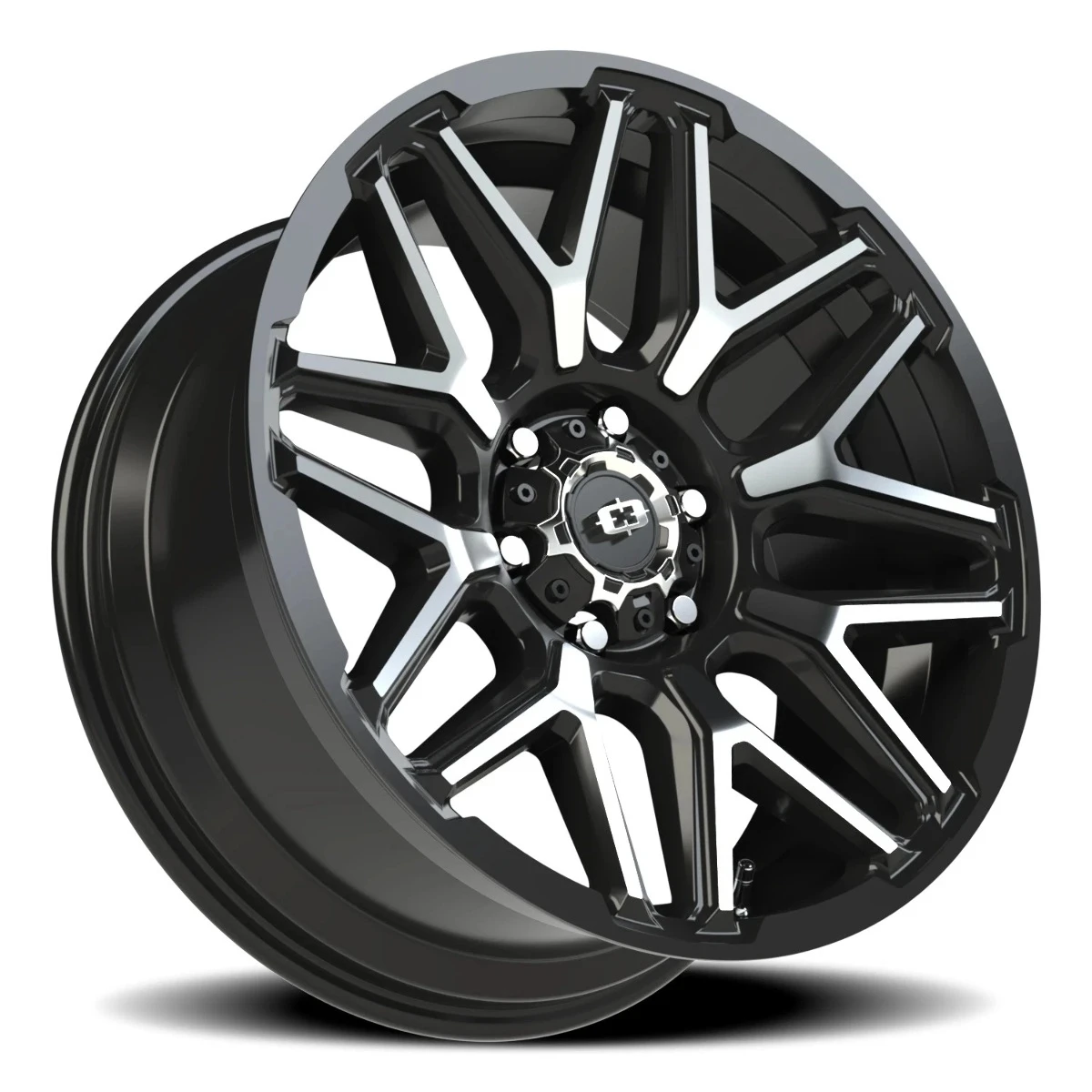 22" Vision 305 Rekluse Gloss Black Machined Face 22x10 6x5.5 (6x139.7) -19mm Rim Offroad Truck SUV Wheel