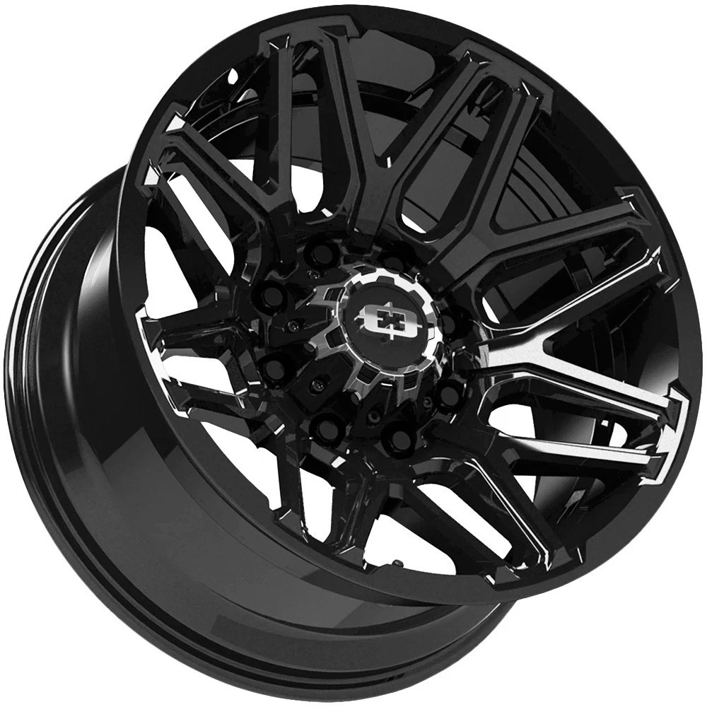 22" Vision 305 Rekluse Gloss Black 22x10 Wheel 8x170 -19mm Offroad Truck Rim