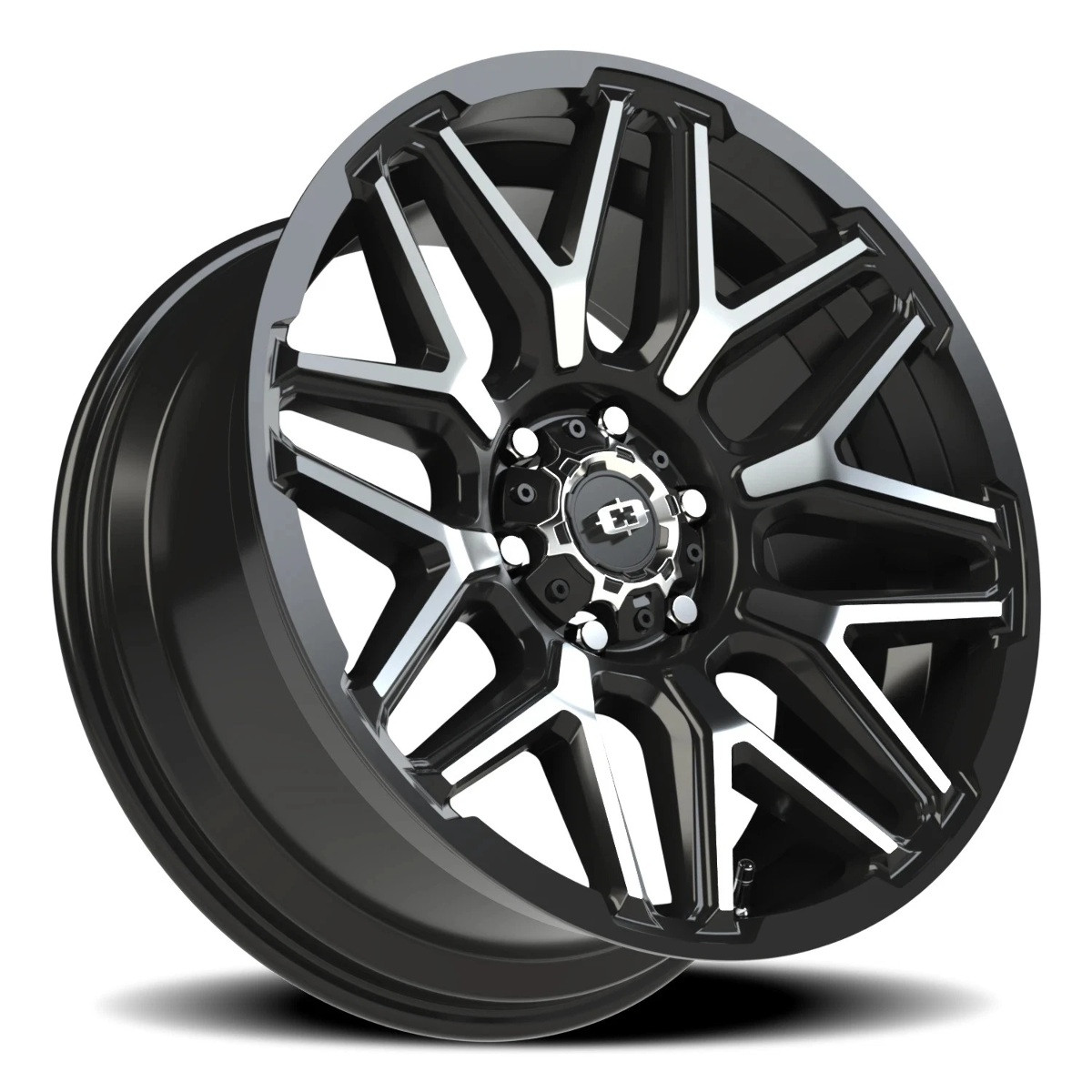 22" Vision 305 Rekluse Gloss Black Machined Face 22x10 Wheel 6x135 -19mm Rim