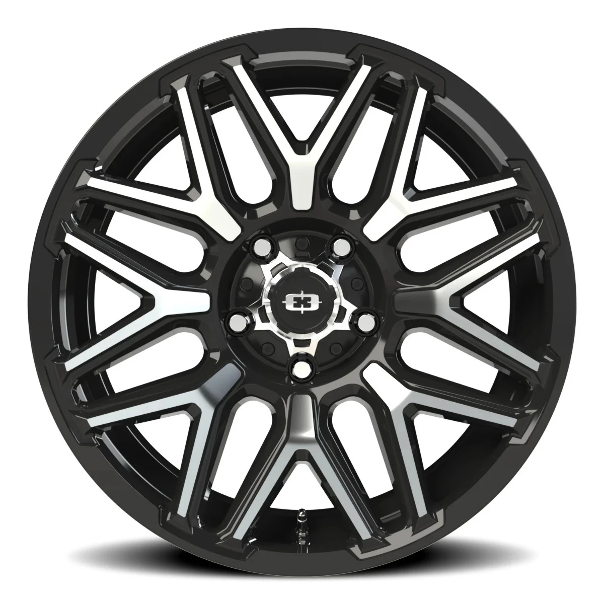 20" Vision 305 Rekluse Gloss Black Machined Face 20x10 5x5.5 (5x139.7) -25mm Rim Offroad Truck Wheel