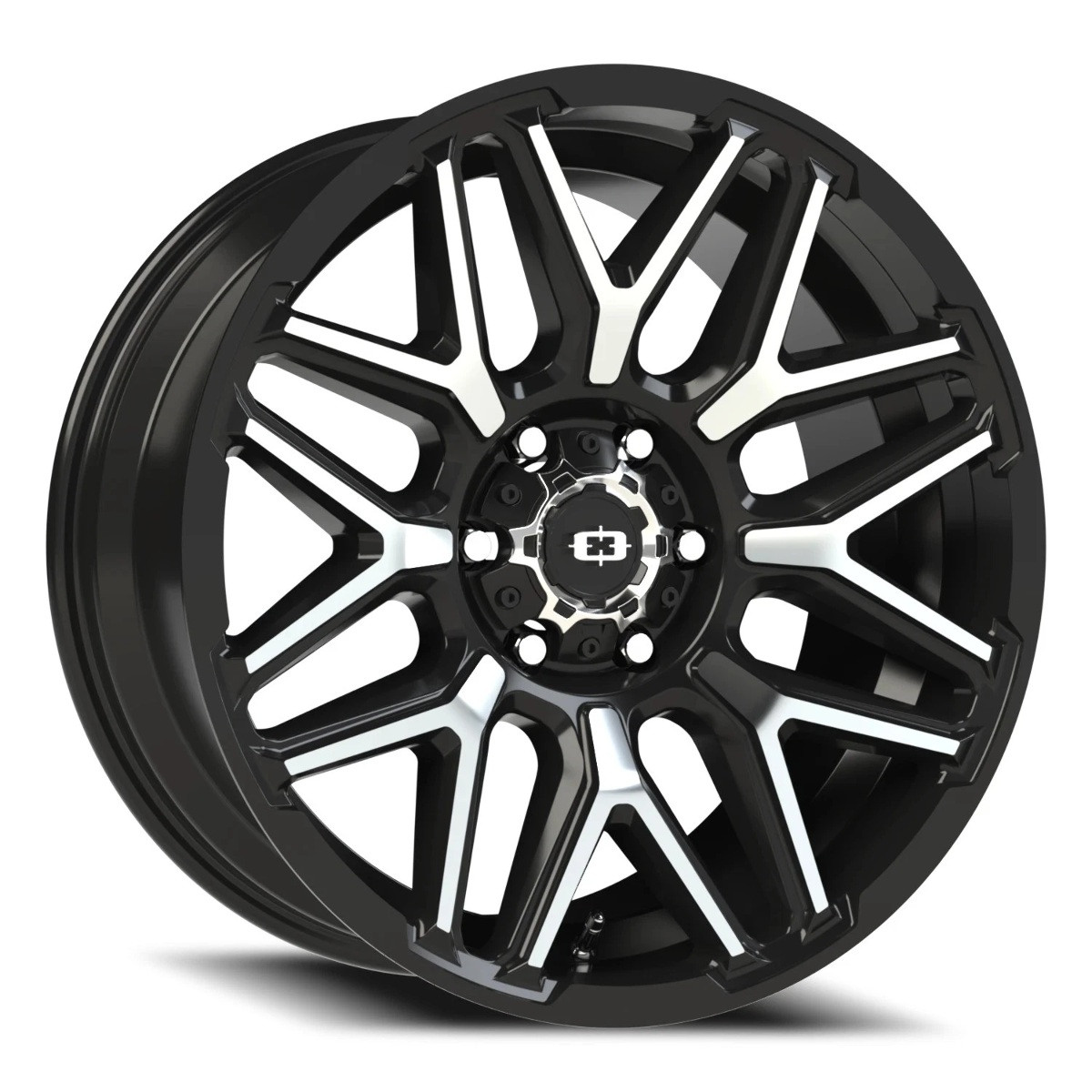 Set 4 20" Vision 305 Rekluse Gloss Black Machined Face 20x10 6x135 -25mm Wheels Offroad Truck SUV Rims