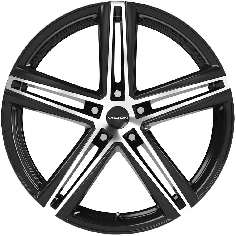 Set 4 19" Vision 640 Nitrous Gloss Black Machined Face 19x8.5 5x4.5 40mm Wheels Street Rims