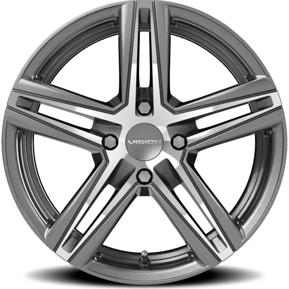 15" Vision 640 Nitrous Gunmetal Machined Face 15x6.5 Wheel 4x100 38mm Street Rim