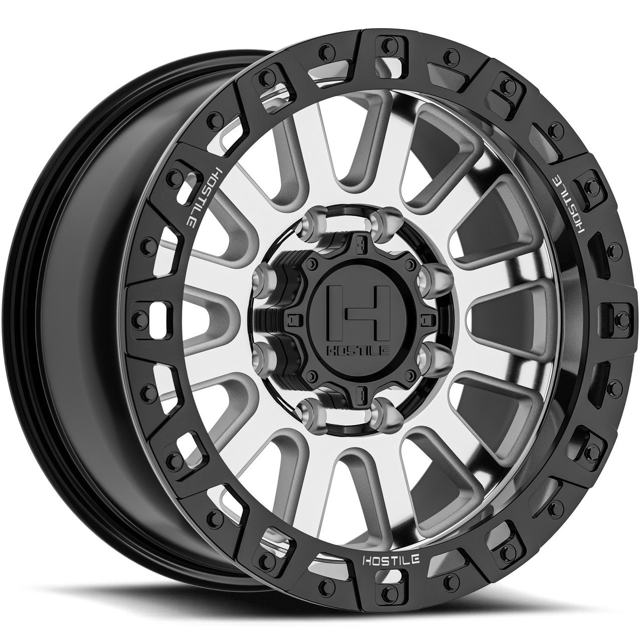 20" Hostile H139 Dominator Machined 20x9 Wheel 8x6.5 1mm Offroad Truck Rim