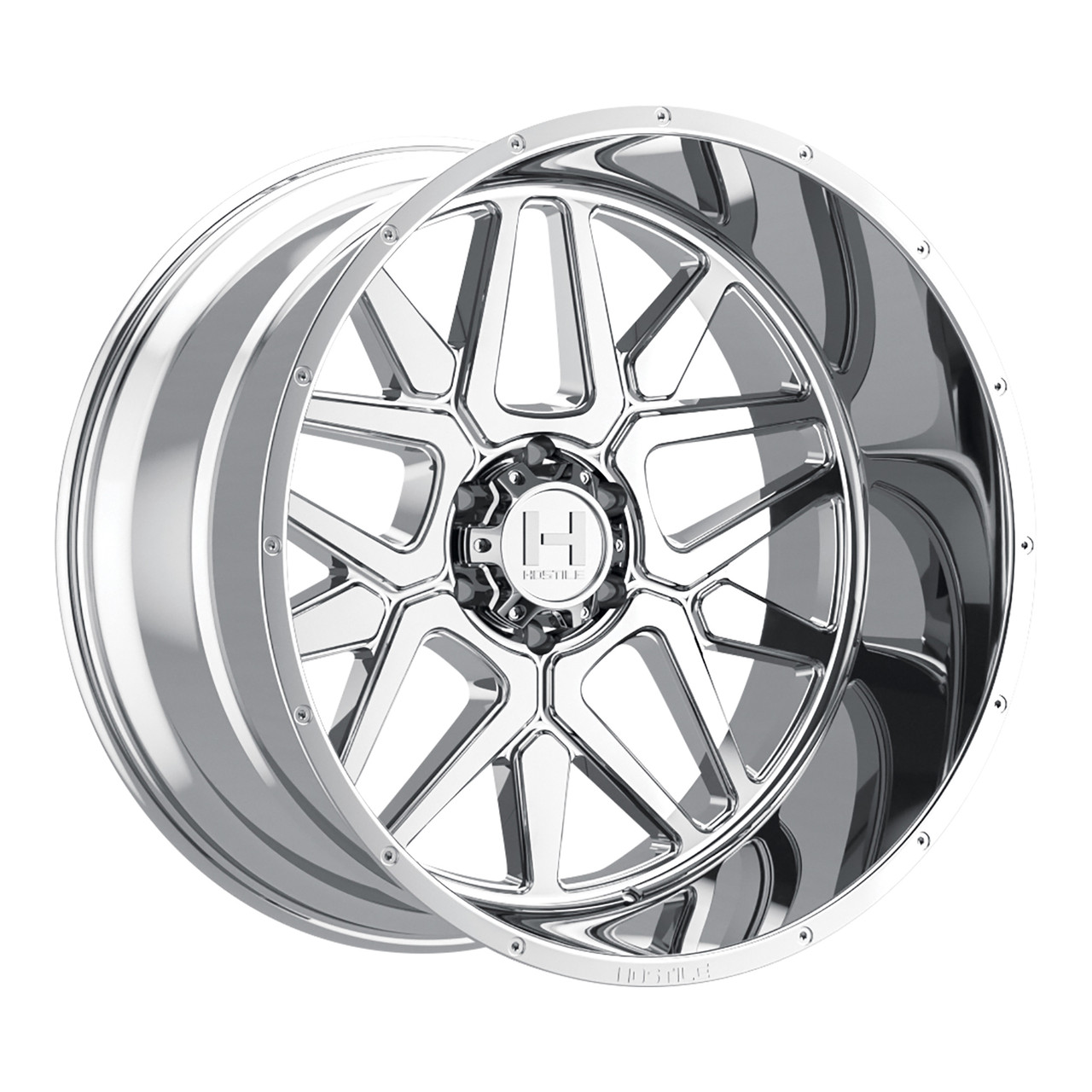 Set 4 22" Hostile Diablo H128 Armor Plated 22x12 Wheels 6x5.5 -44mm Offroad Rims