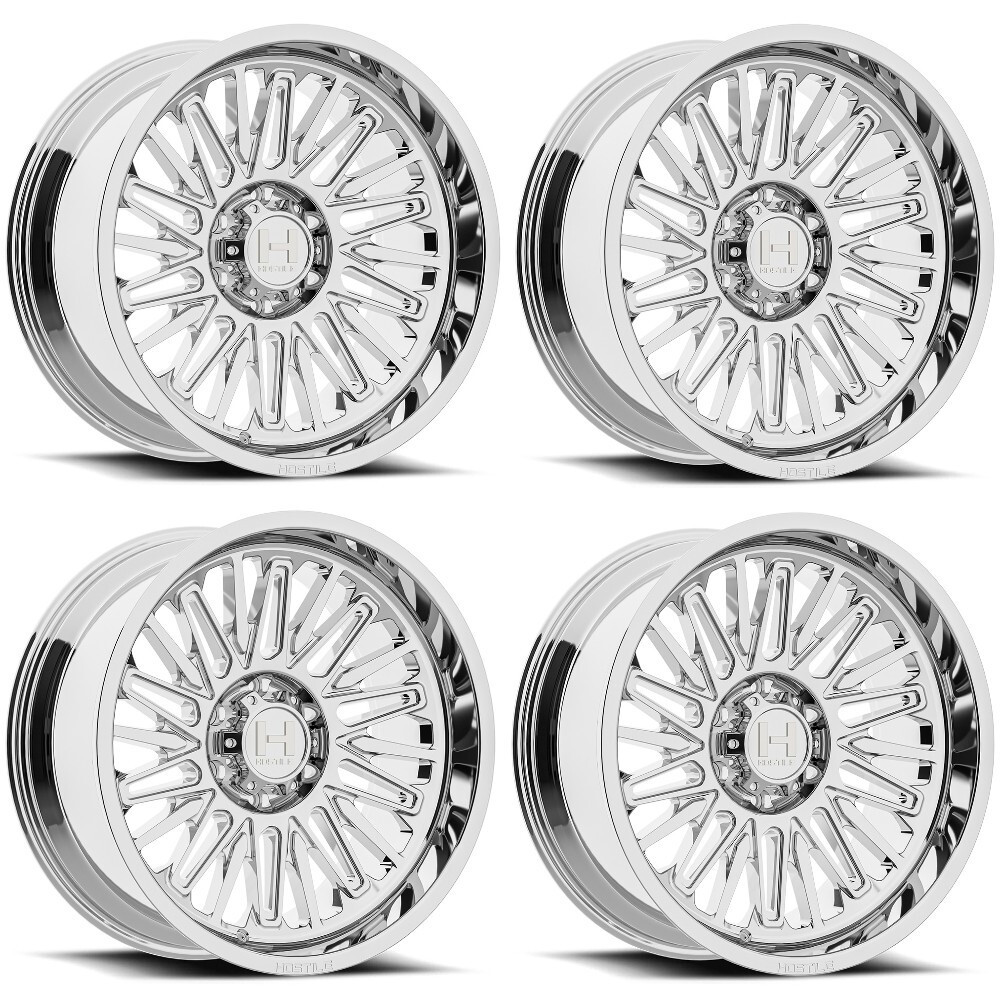 Set 4 20" Hostile H143 Rampage Armor Plated 20x10 Wheels 6x5.5 -19mm Offroad Rims