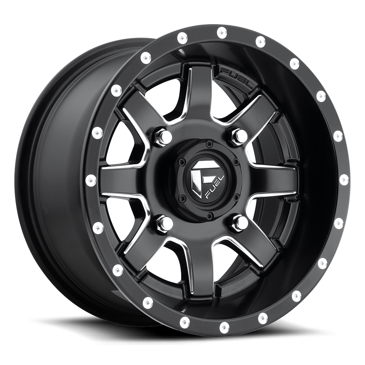 Set 4 Fuel UTV D538 Maverick 16x7 4x110 Matte Black Milled Wheels 16" 13mm Rims