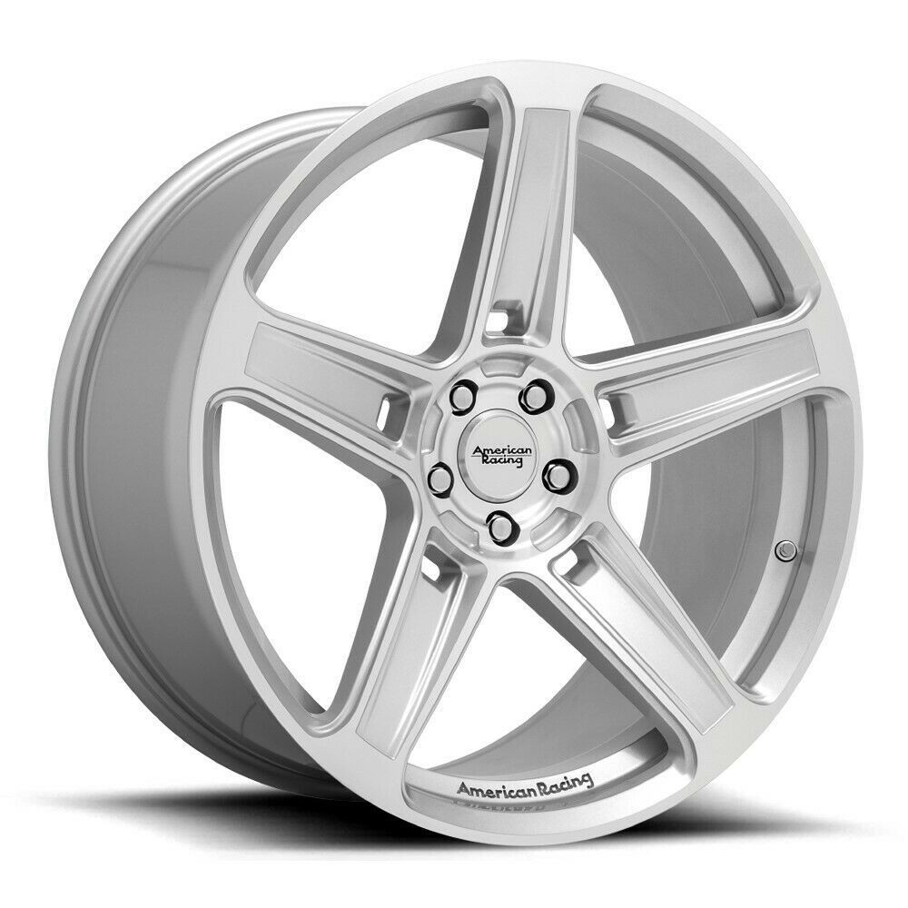 Set 4 20" American Racing AR936 20x10.5 5x115 22mm Wheels Machined Silver Rims