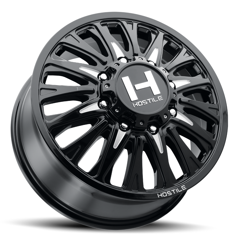 22" Hostile H404 Ghost Blade Cut 22x8.25 Wheel 8x210 123mm Front Dually Truck Rim