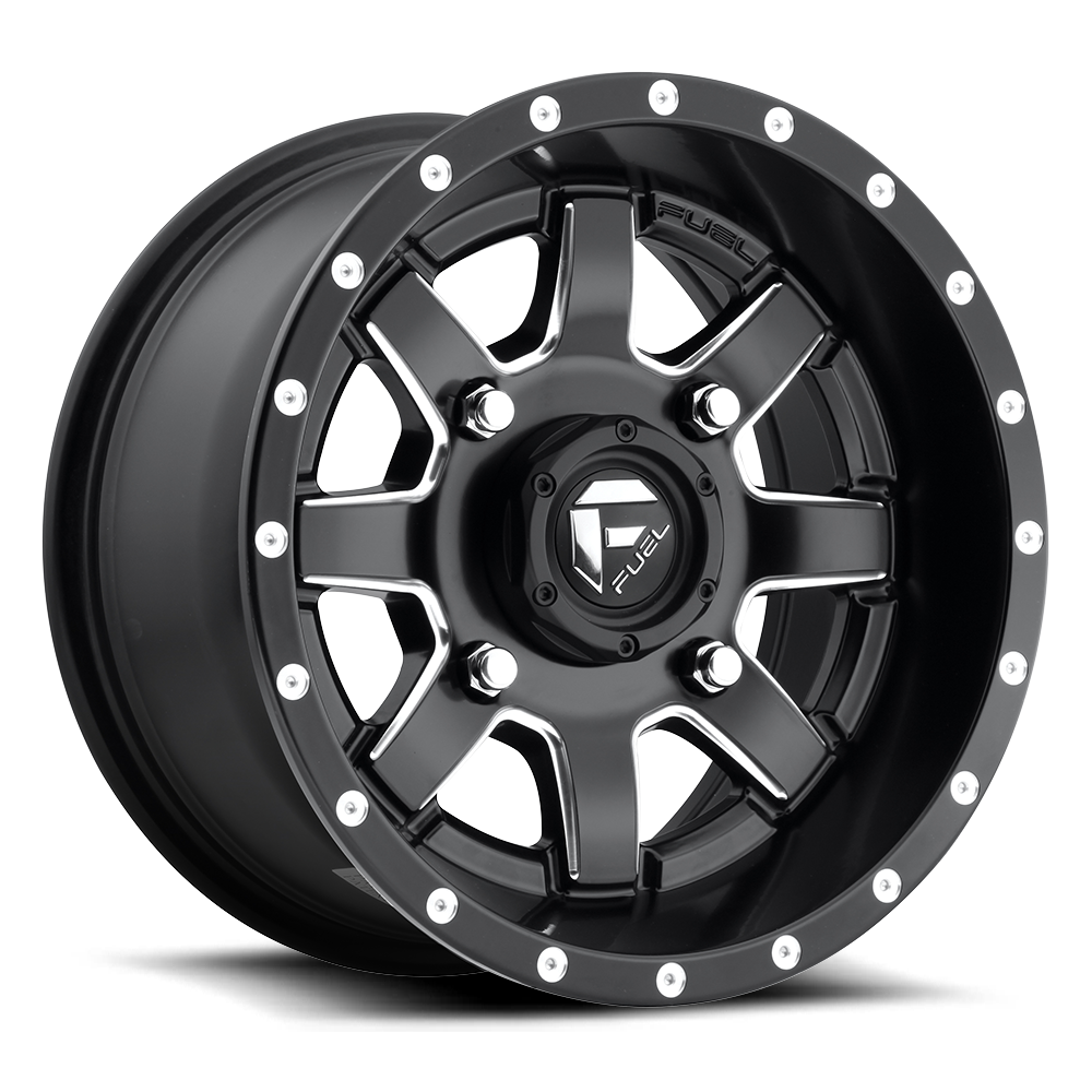 Set 4 Fuel UTV D538 Maverick 14x7 4x156 Matte Black Milled Wheels 14" 38mm Rims
