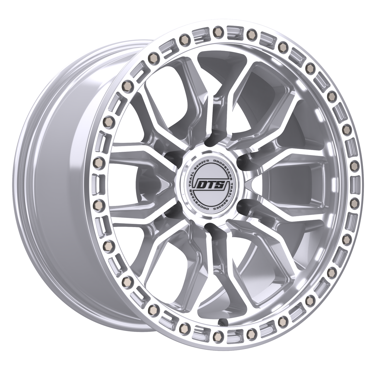 17" Dropstars Trail Series 608MS Machined Silver 17x9 Wheel 6x135 +00mm Rim