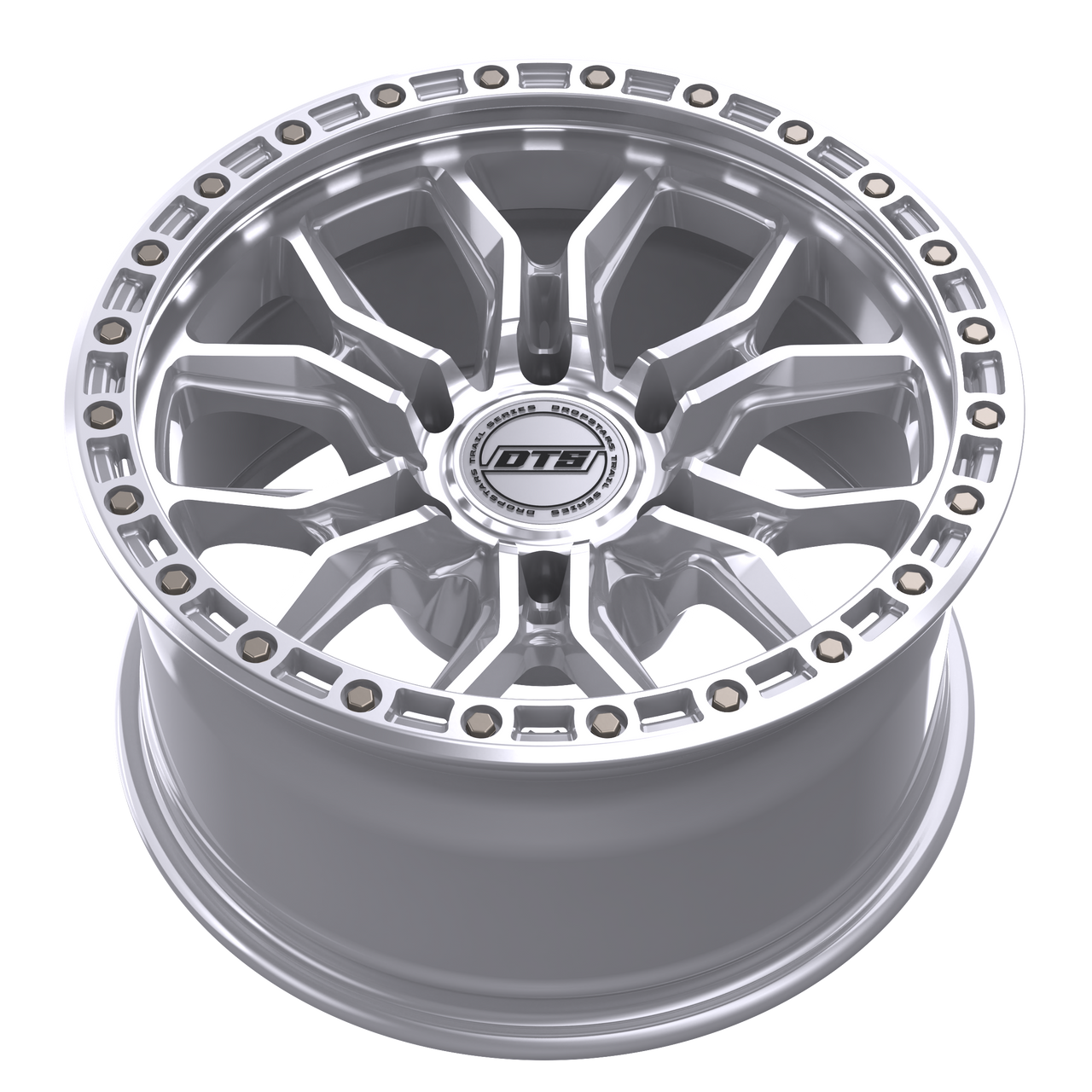 17" Dropstars Trail Series 608MS Machined Silver 17x9 6x5.5 (6x139.7)  +00mm Rim Offroad Truck SUV Wheel