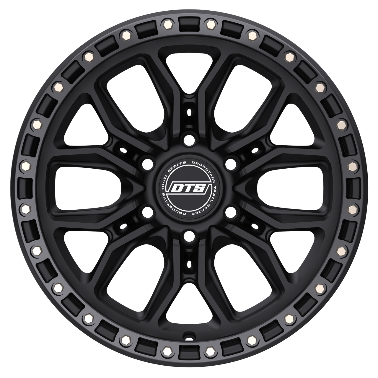 20" Dropstars Trail Series 608BB Black Gloss Black Ring 20x9 Wheel 6x135 00mm Rim Offroad Truck SUV Wheel