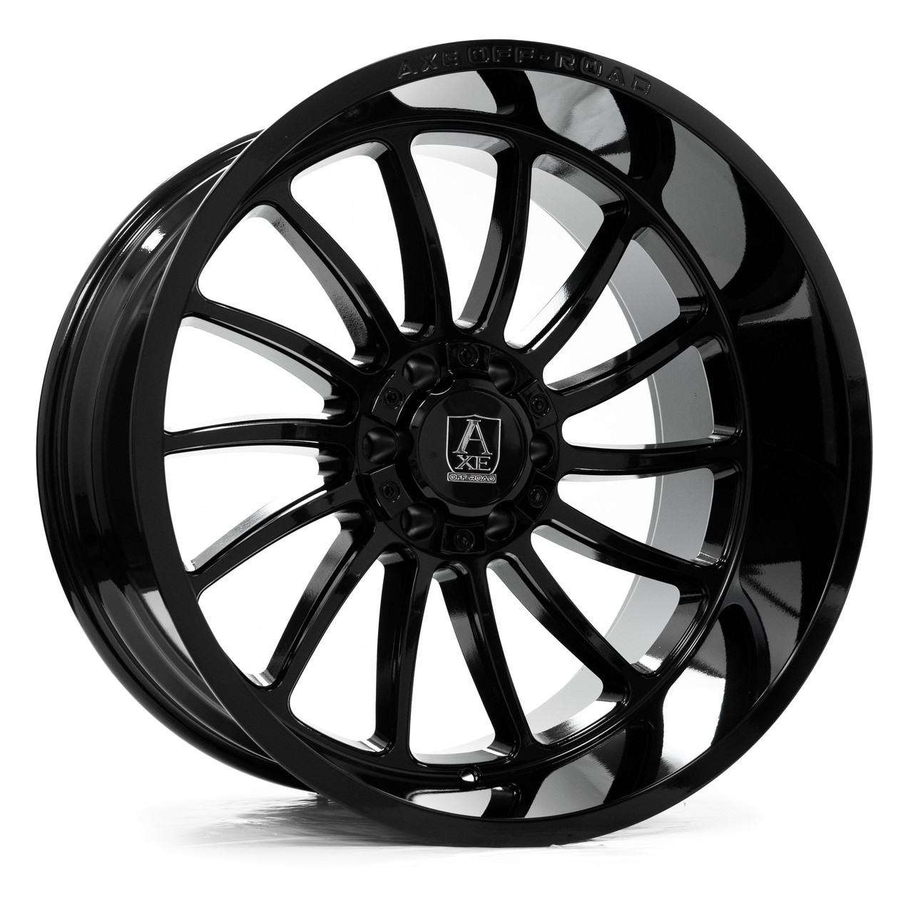 Set 4 20" Axe Off-Road Chronus Gloss Black 20x10 Wheels 8x170 -19mm Truck Rims