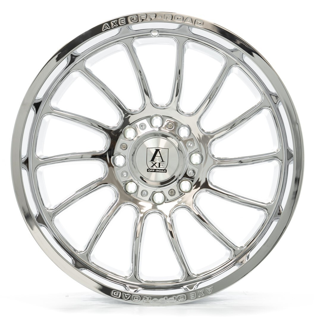 Set 4 24" Axe Off-Road Chronus Chrome 24x10 Wheels 6x135 6x5.5 -19mm Truck Rims