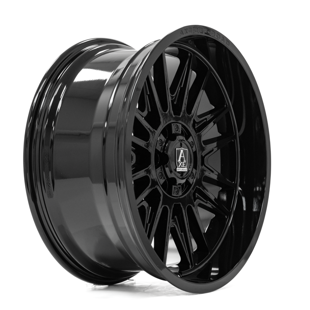 Set 4 22" Axe Off-Road Echo Gloss Black 22x12 Wheels 6x135 6x5.5 -44mm Truck Rims