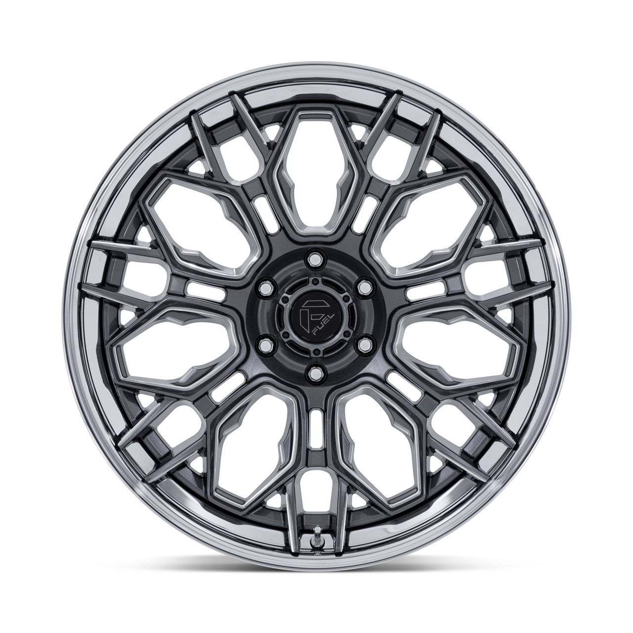 22" Fuel FC409 Hive Gloss Gunmetal w/ Chrome Lip 22x9.5 6x5.5 (6x139.7) 20mm Rim Offroad Truck SUV Wheel