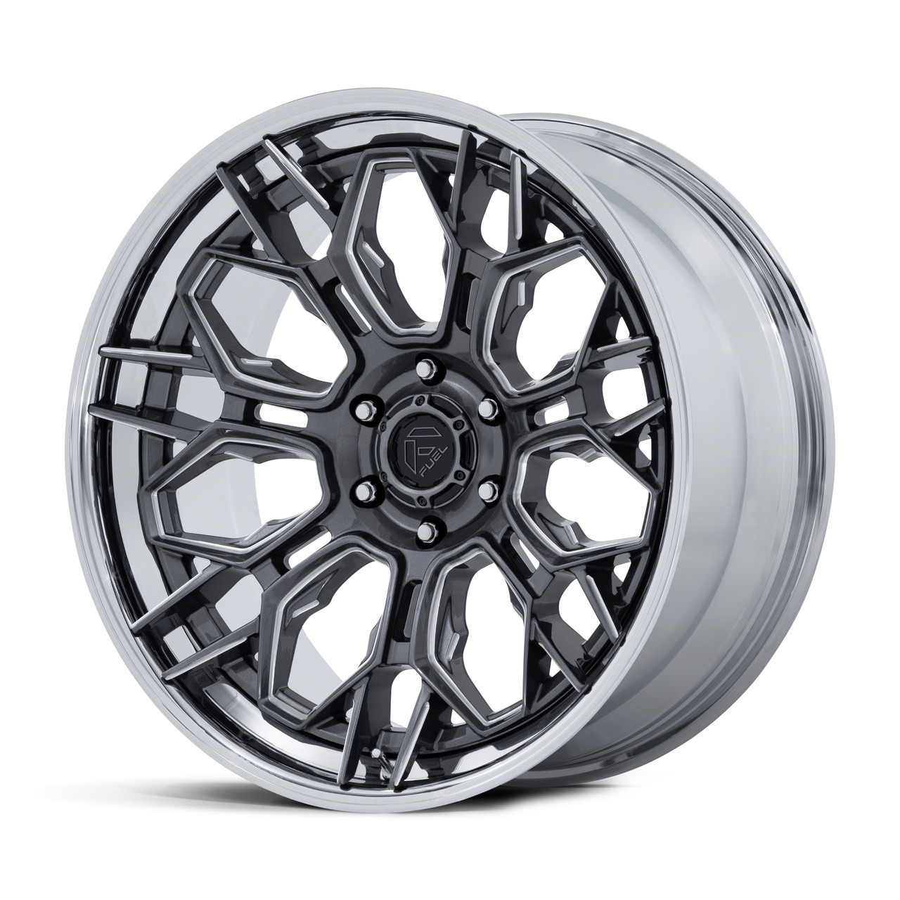 Set 4 20" Fuel FC409 Hive Gloss Gunmetal Chrome Lip 20x9 Wheels 6x5.5 1mm Rims