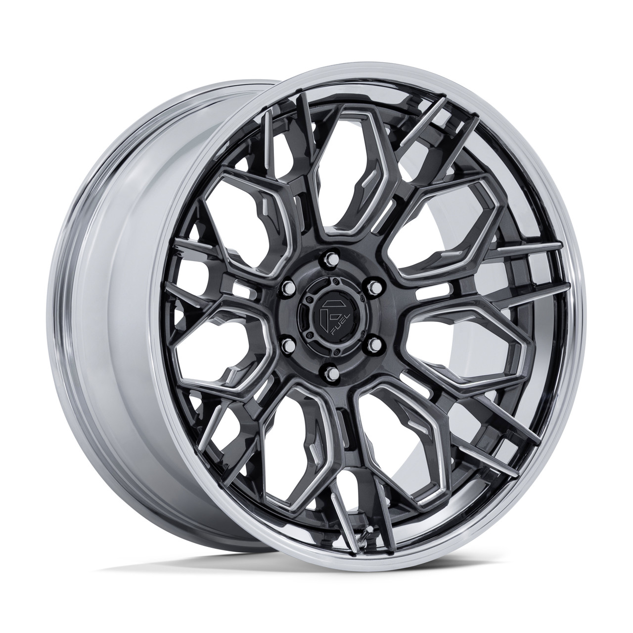 Set 4 20" Fuel FC409 Hive Gloss Gunmetal W/ Chrome Lip 20x9 Wheels 6x135 1mm Rims Offroad Truck SUV Wheels