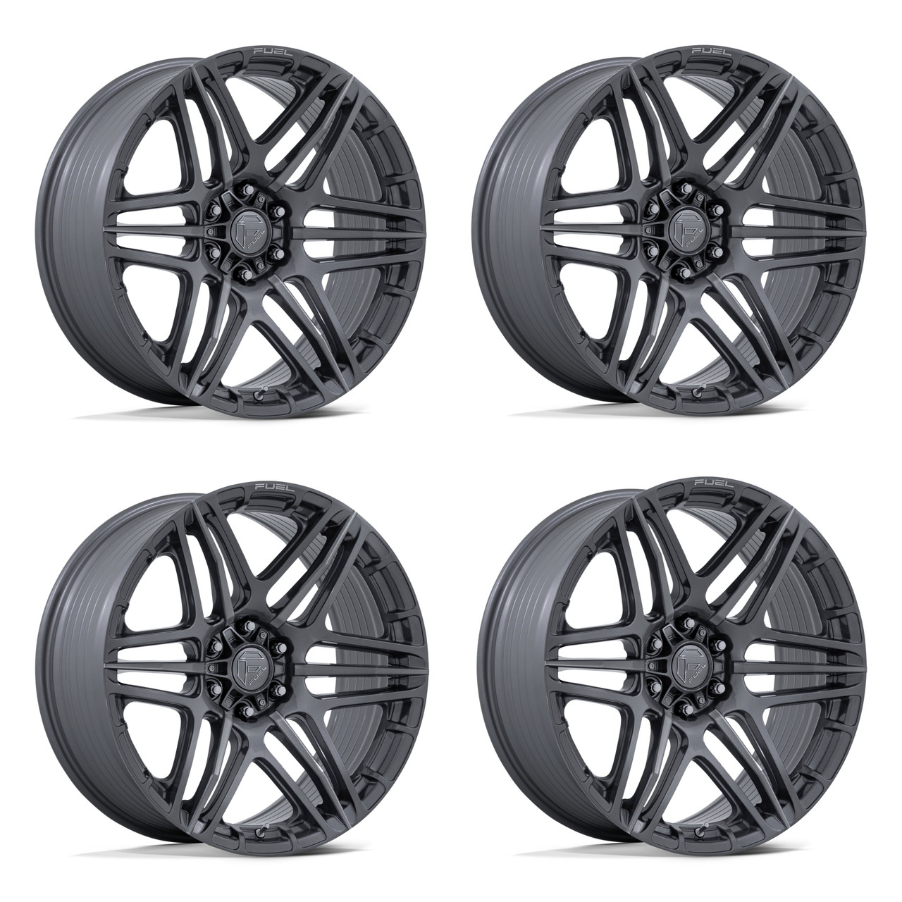 Set 4 20" Fuel FC909 Weapon Platinum 20x9 Wheels 6x5.5 (6x139.7) 1mm Offroad Rims