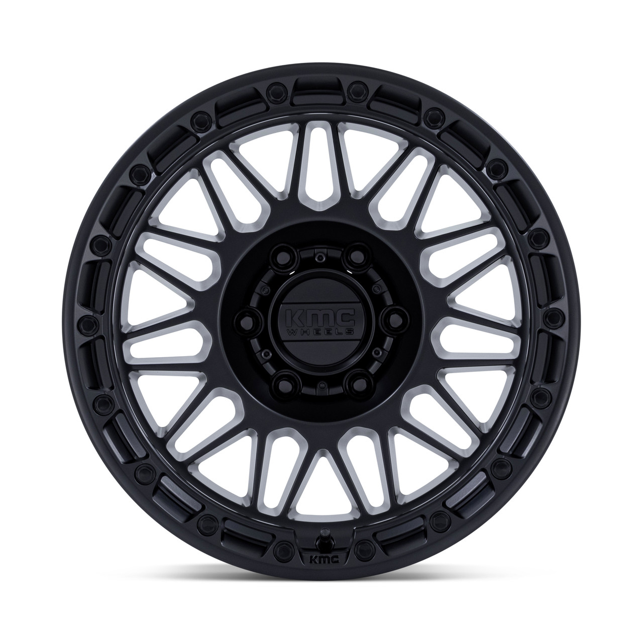 Set 4 17" KMC KM555 Attack Matte Black 17x8.5 Wheels 6x5.5 (6x139.7) -10mm Rims Offroad Truck SUV Wheels