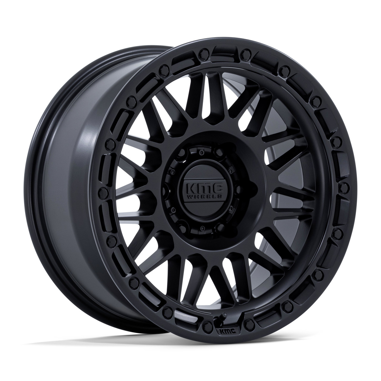 Set 4 17" KMC KM555 Attack Matte Black 17x8.5 Wheels 6x5.5 0mm Offroad Rims