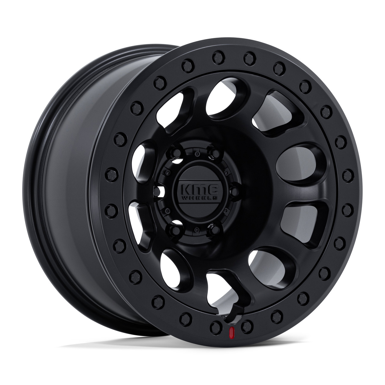 Set 4 17" KMC KM241 E25 Beadlock Blackout 17x9 Wheels 6x5.5 (6x139.7) -12mm Rims Offroad Truck SUV Wheels