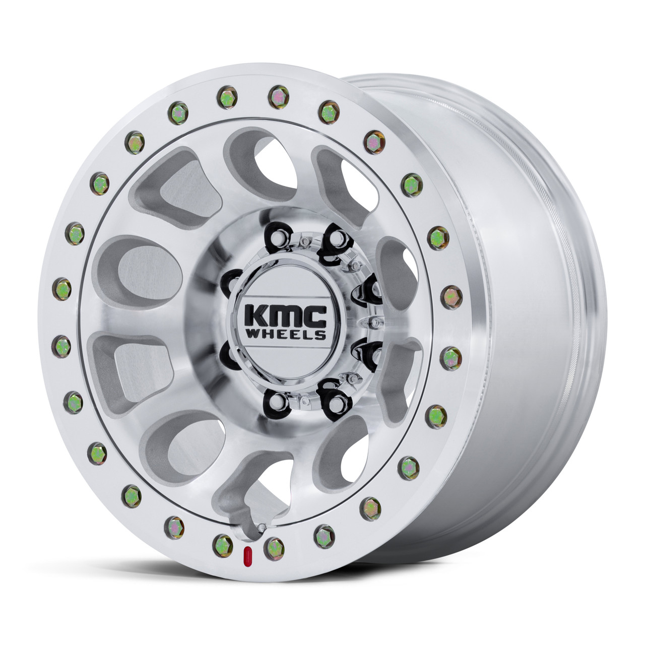 Set 4 17" KMC KM241 E25 Beadlock Machined 17x9 Wheels 8x6.5 (8x165.1) -38mm Rims Lifted Offroad Truck Wheels
