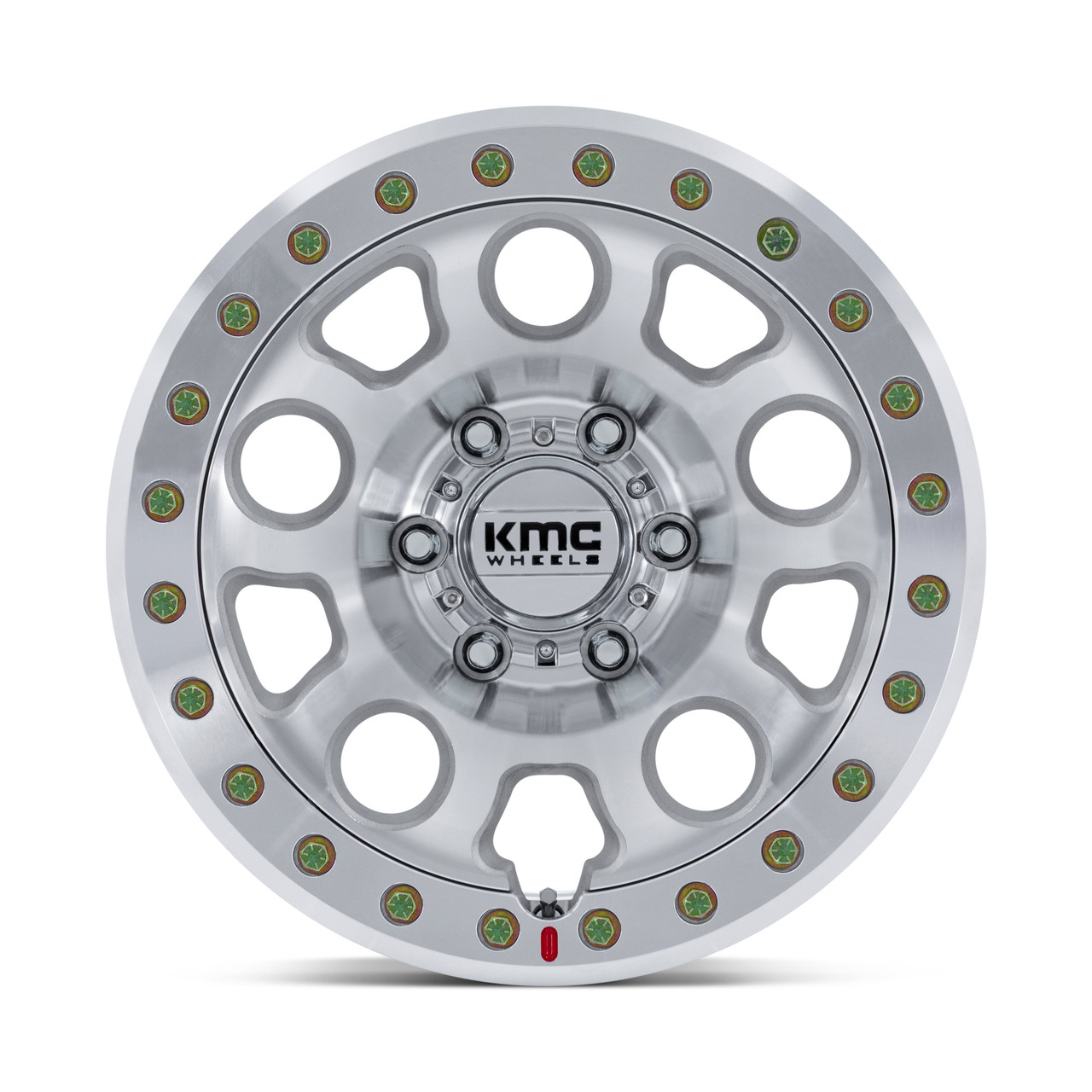 17" KMC KM241 E25 Beadlock Machined 17x9 Wheel 6x5.5 (6x139.7) 1mm Offroad Rim